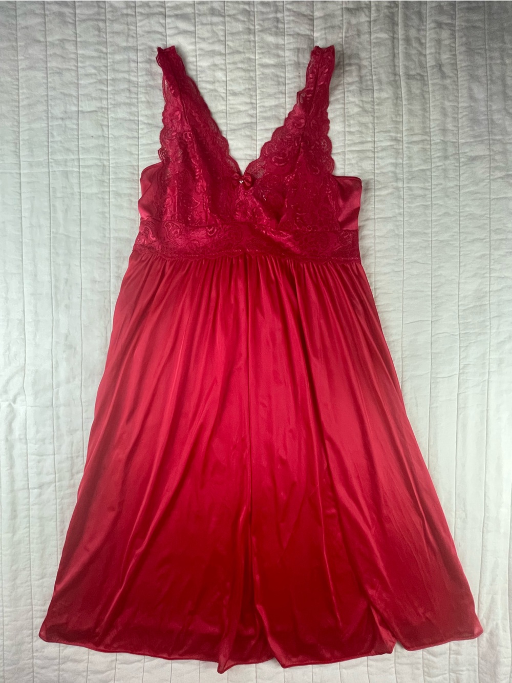VTG Shadowline Siren Red Chemise Slip Gown Medium